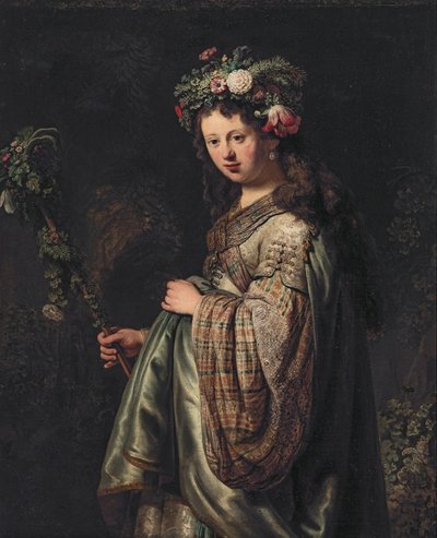 Saskia van Uylenburgh (1612-1642) als Flora door Rembrandt van Rijn